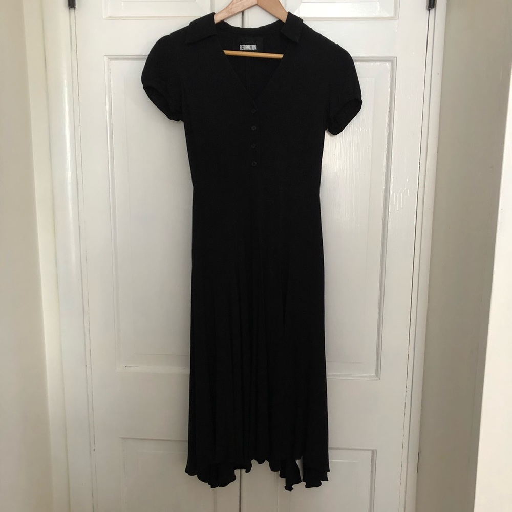 Black Reformation Midi Dress